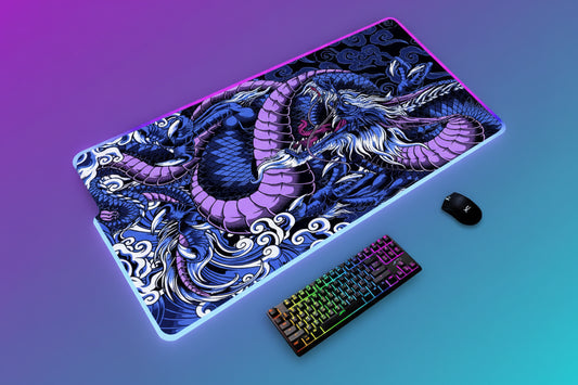 Alfombrilla Gaming RGB Dragón Chino XXL - LED Multicolor
