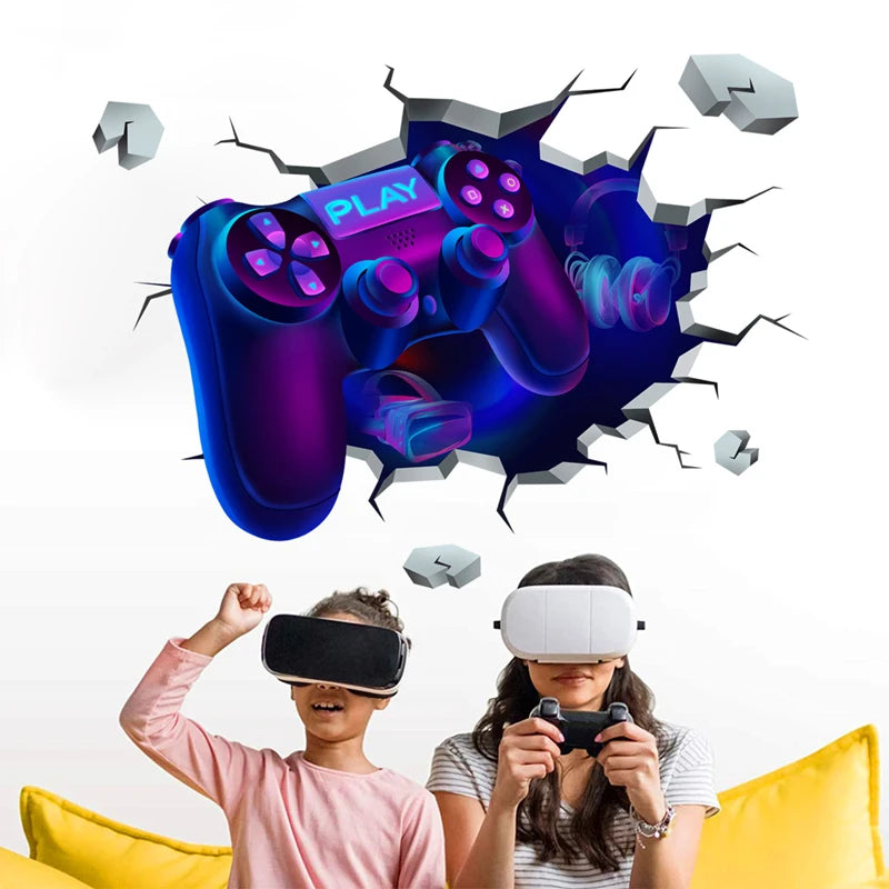 Poster Gaming Wall Hole Art · Decoración Setup Gamer y Escritorio