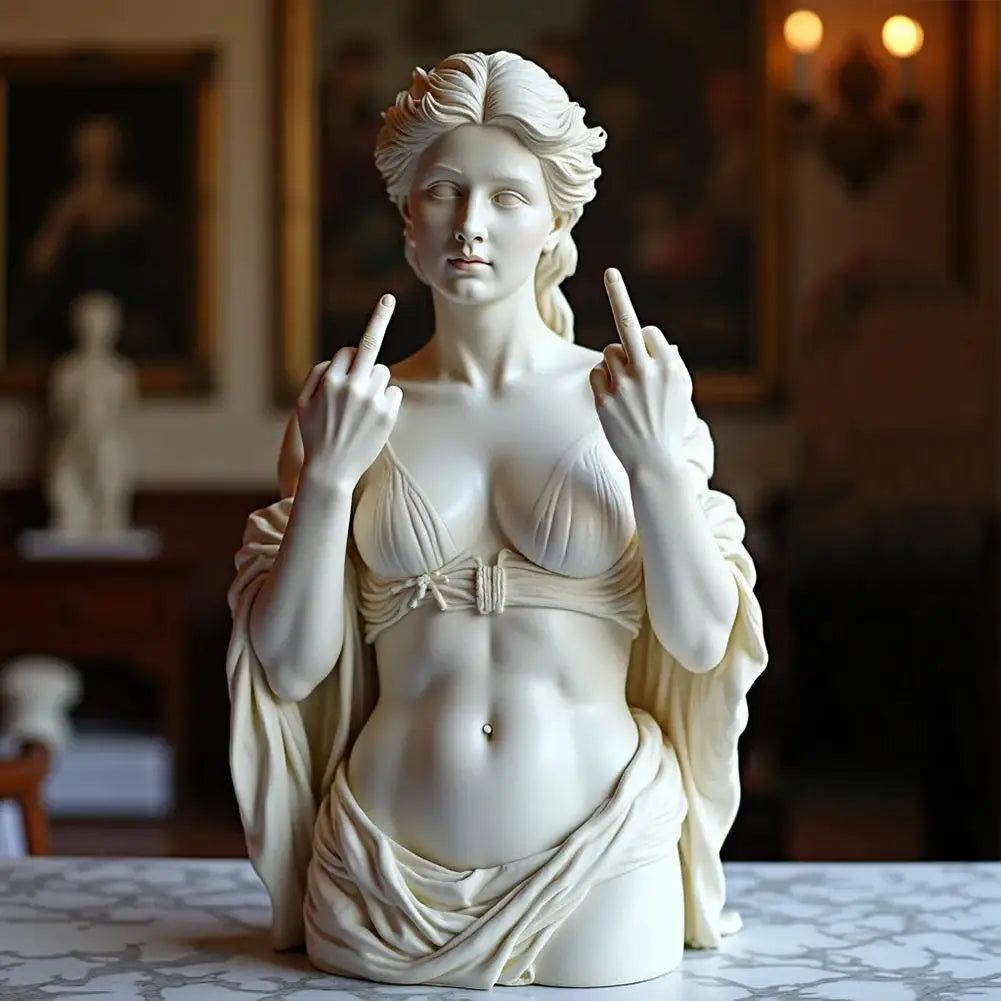 Estatua Decorativa Resina Actitud - Figura Artística Rebelde para Setup Gaming