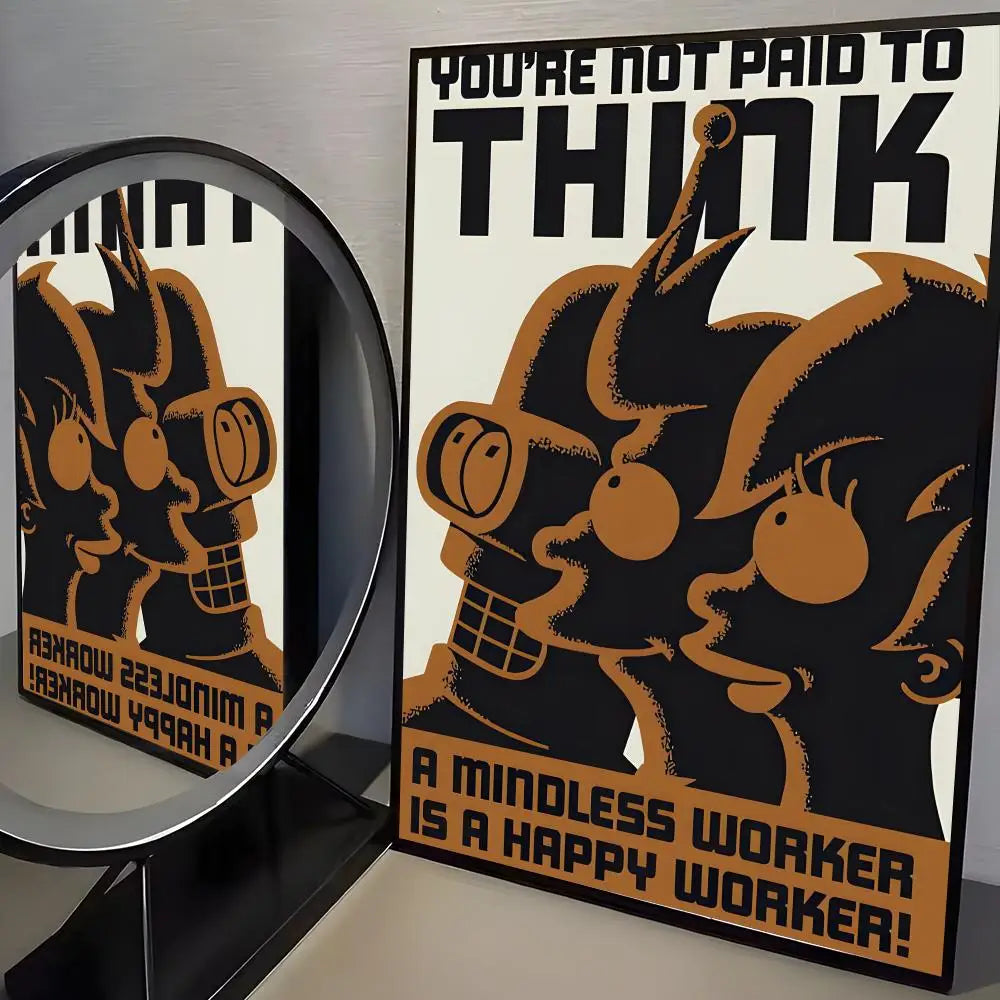 Poster Movie Bender F-futurama Elegant · Decoración Setup Gamer y Escritorio