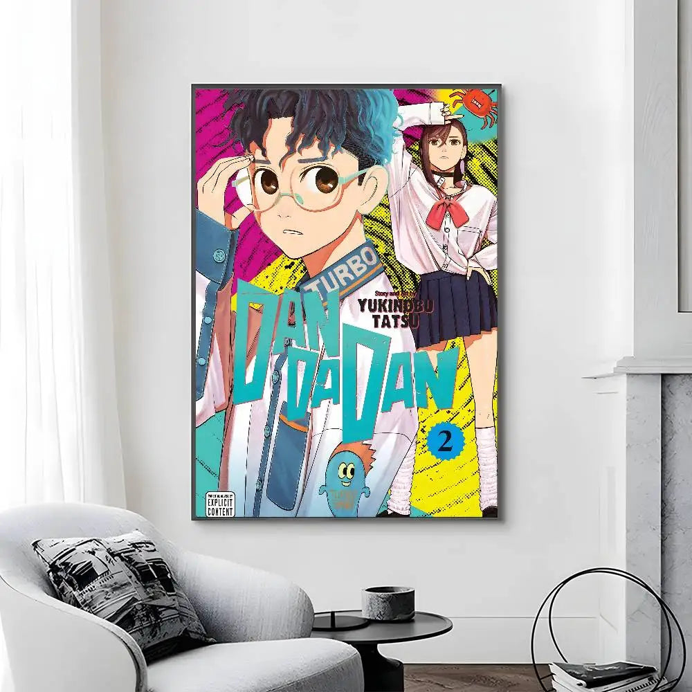 Poster Dandandan painting with prints · Decoración Setup Gamer y Escritorio