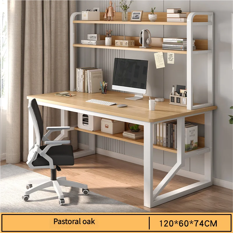Escritorio Moderno Integrado con Estantería - Diseño Minimalista con Almacenamiento