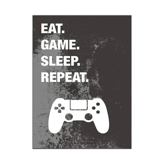 Poster Game Gaming Room Gamepad · Decoración Setup Gamer y Escritorio