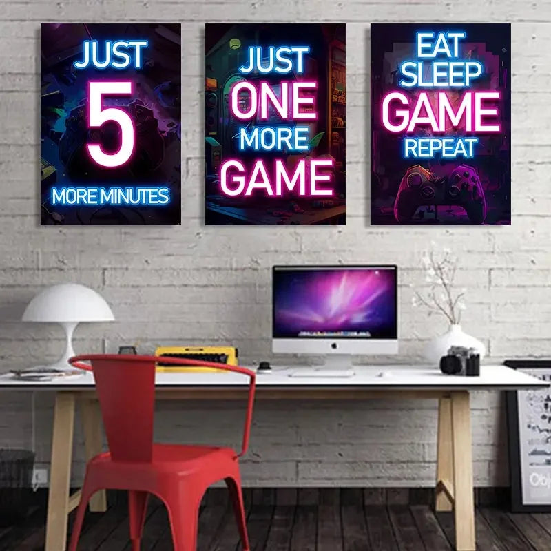 Neón LED Gaming Decoration Posters · Iluminación Setup Gaming