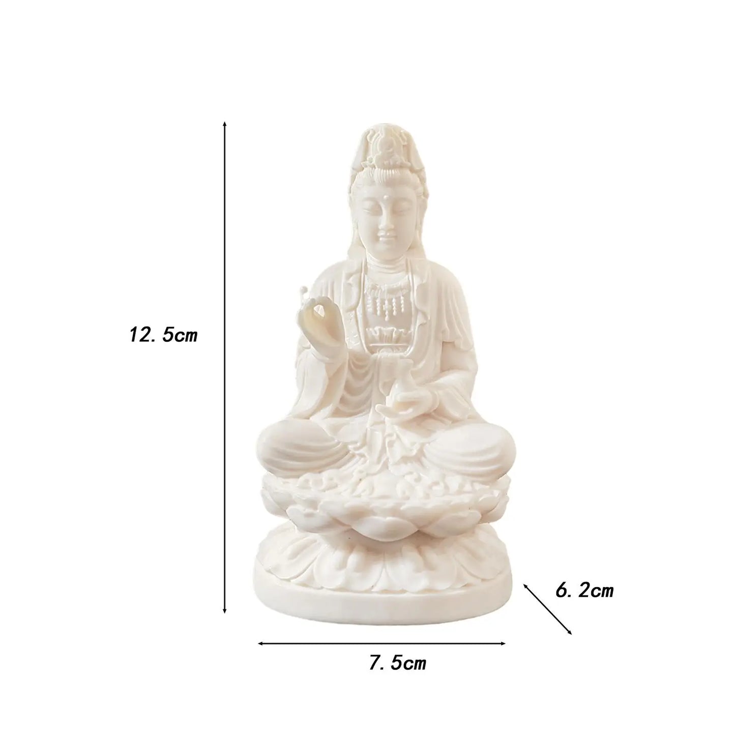 Estatua Guanyin Bodhisattva Tallada en Nuez de Marfil - Decoración Zen