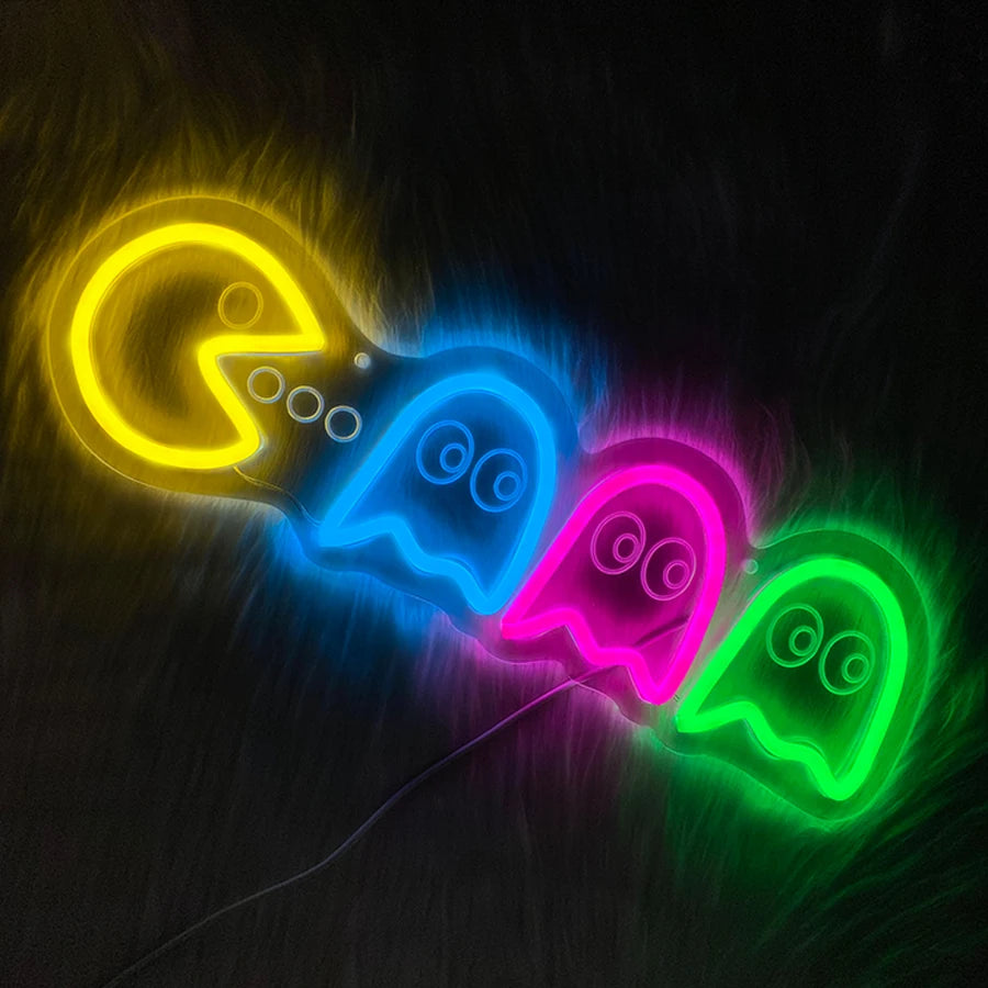 Neón LED Game Cartoon Icon · Iluminación Setup Gaming
