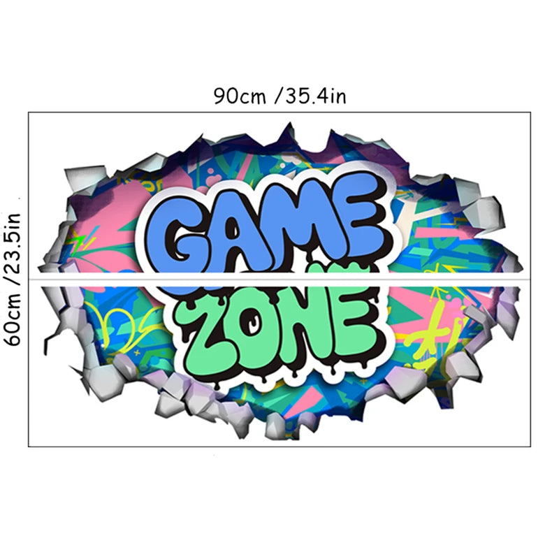 Poster Gaming Wall Hole Art · Decoración Setup Gamer y Escritorio