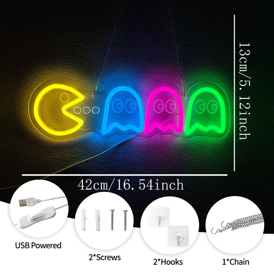 Neón LED Game Cartoon Icon · Iluminación Setup Gaming