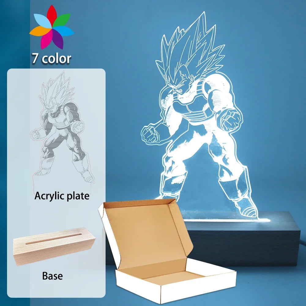 Lámpara LED Gaming Anime Goku · Iluminación Setup Gaming