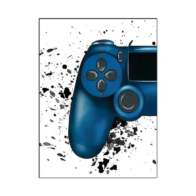 Poster Game Gaming Room Gamepad · Decoración Setup Gamer y Escritorio