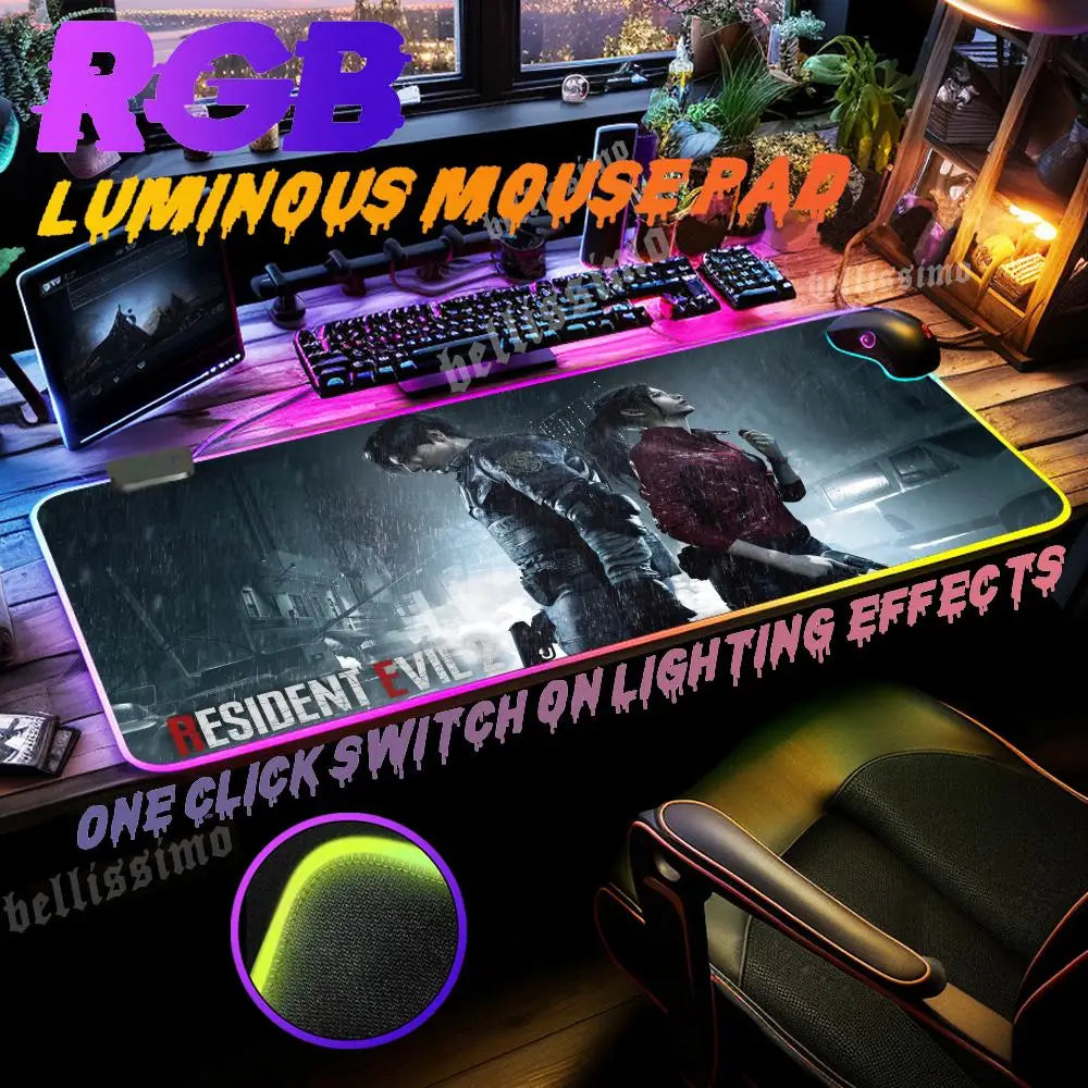 Alfombrilla Gaming RGB Resident Evil - Extended Mouse Pad Impermeable 70x40cm