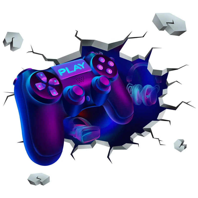 Poster Gaming Wall Hole Art · Decoración Setup Gamer y Escritorio