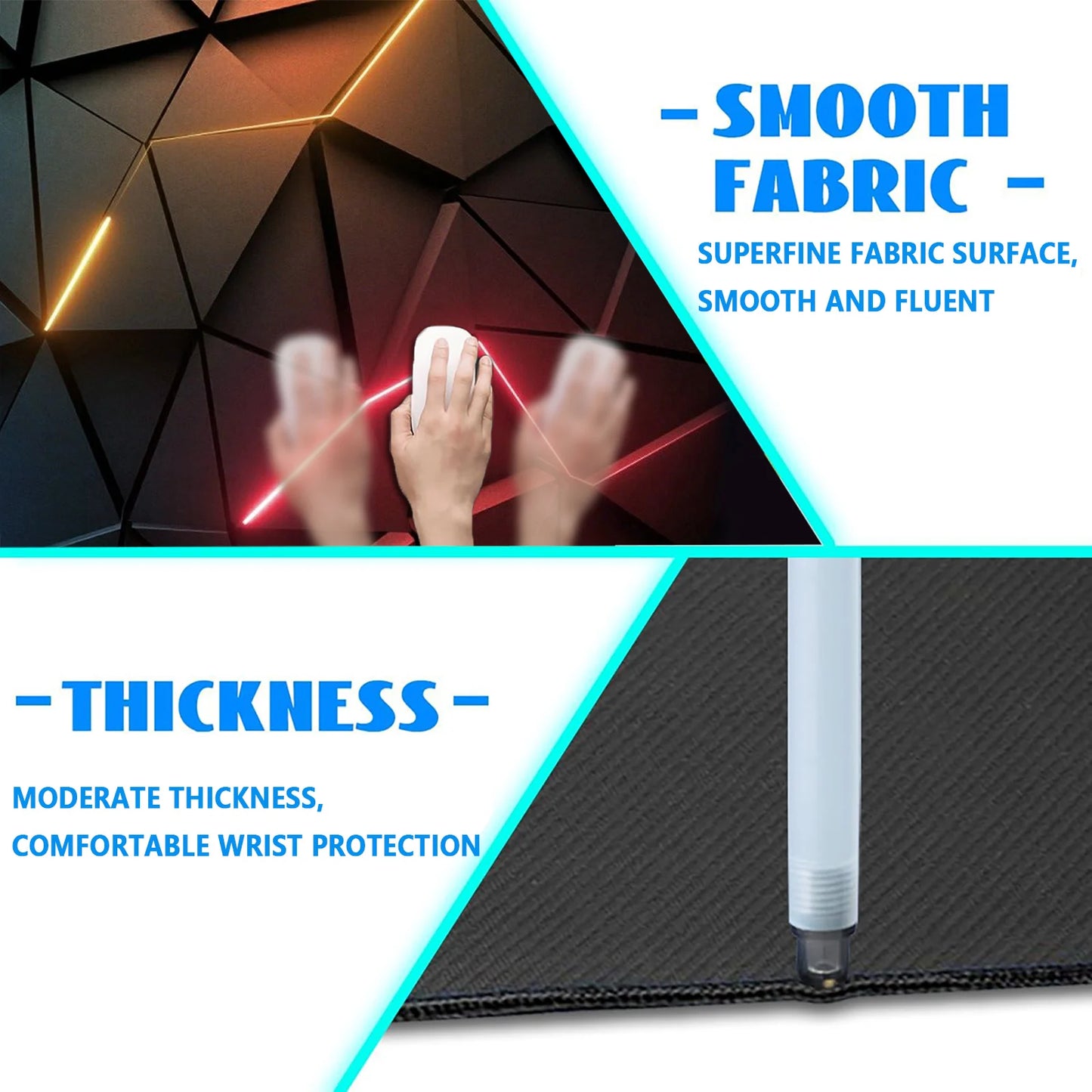 Alfombrilla Gaming Compacta - Mouse Pad con Bordes Cosidos y Base Antideslizante 26x21cm