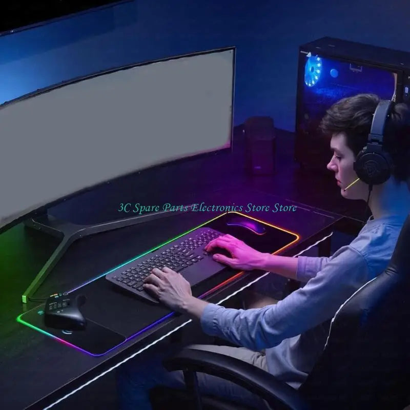 Alfombrilla Gaming XXL con LED RGB y Carga Inalámbrica 15W - Mouse Pad Iluminado