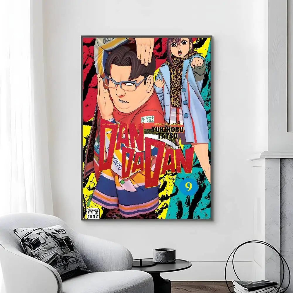 Poster Dandandan painting with prints · Decoración Setup Gamer y Escritorio