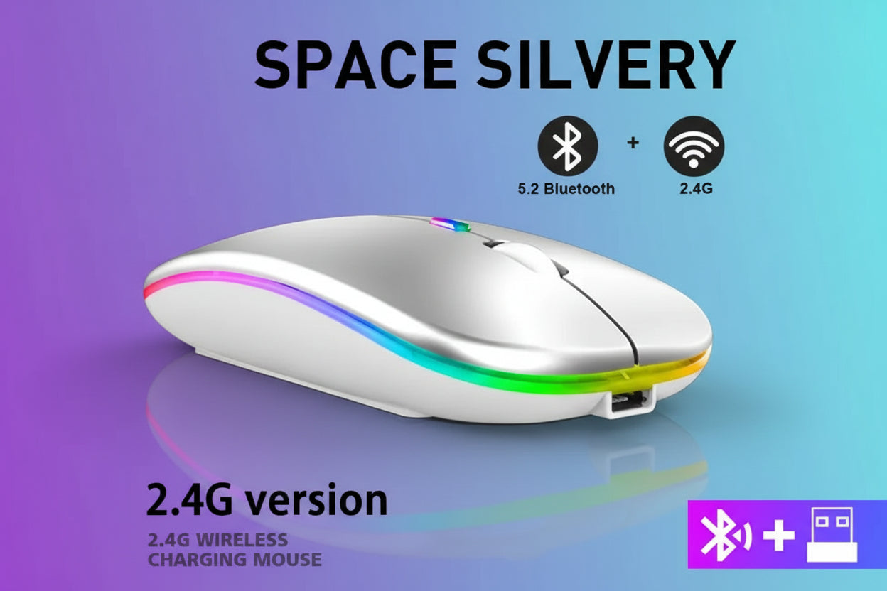 Ratón Inalámbrico Bluetooth RGB Recargable Perciron