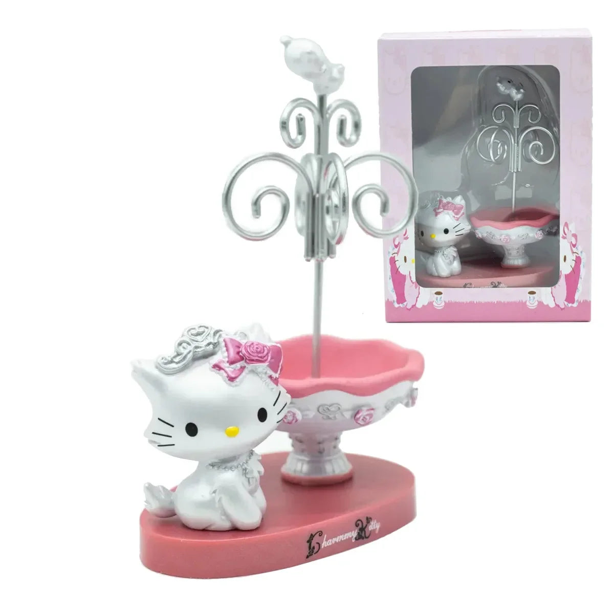 Figura Decorativa Hello Kitty con Espejo Joyero · Decoración Setup Gamer Kawaii