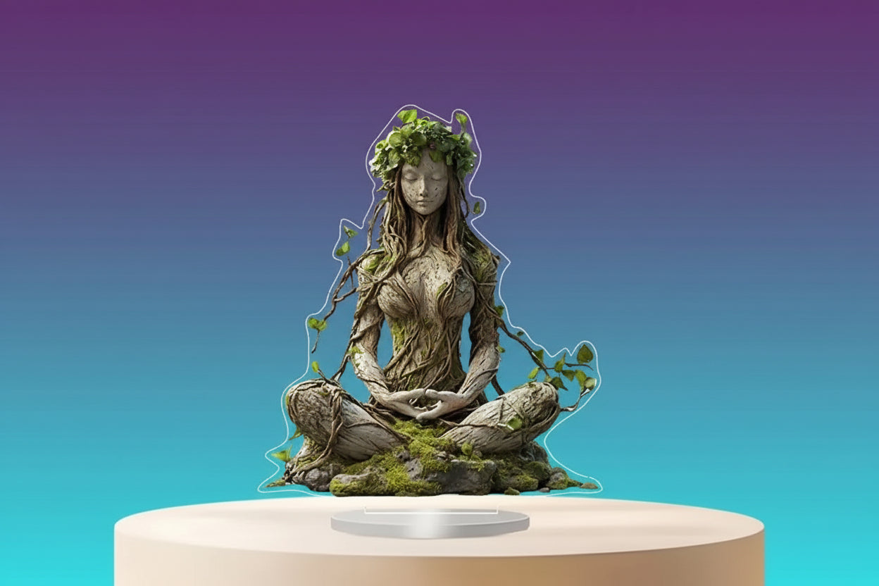 Figura Decorativa Metal Yoga Zen - Escultura Artística para Setup Gaming y Escritorio