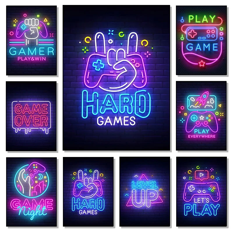 Neón LED Gaming Quotes Game · Iluminación Setup Gaming