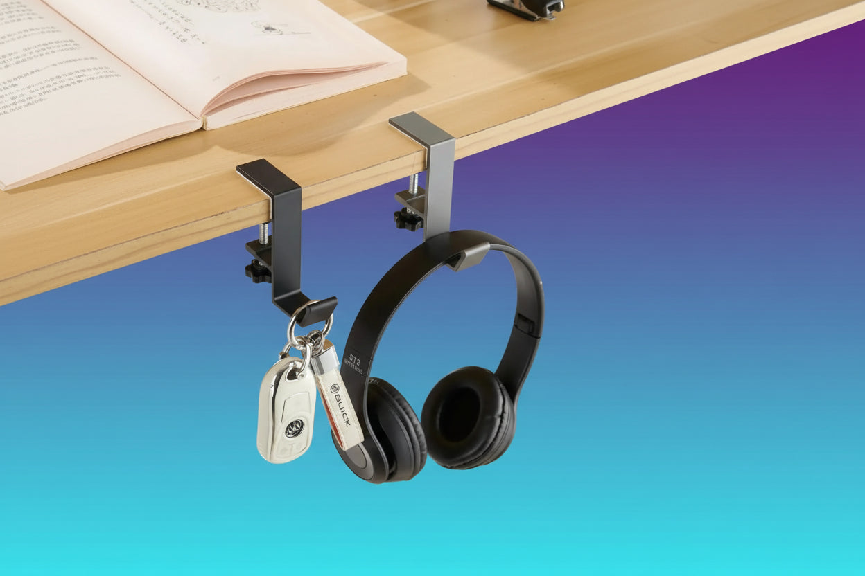 Gancho para Escritorio Multifuncional - Soporte para Auriculares, Mochilas y Bolsos