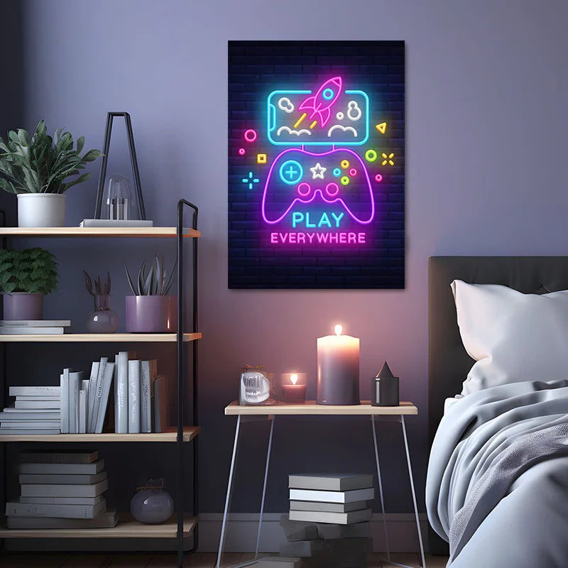 Neón LED Gaming Quotes Game · Iluminación Setup Gaming