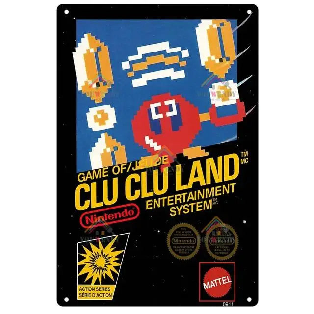 Poster Retro Video Game Metal · Decoración Setup Gamer y Escritorio