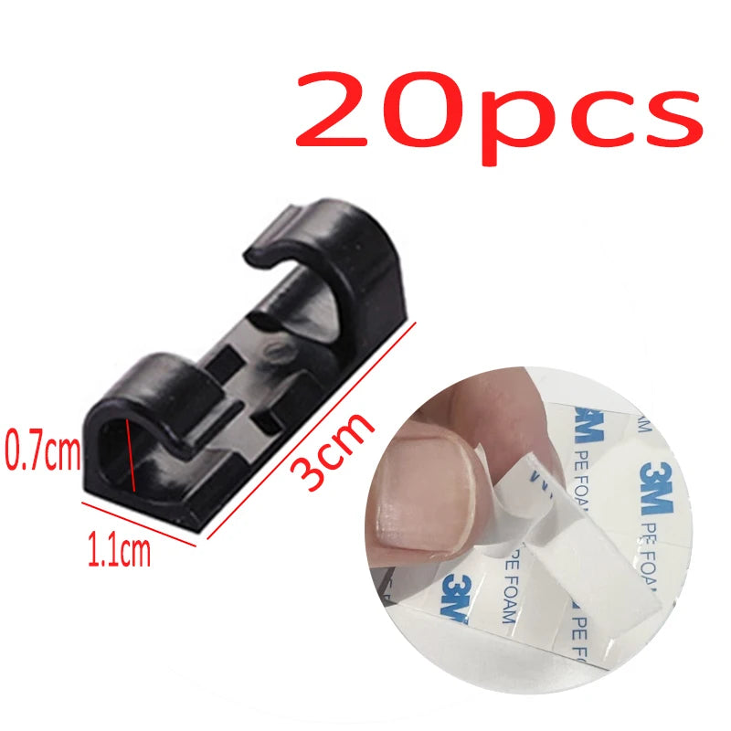 Organizador de Cables con Clips Adhesivos