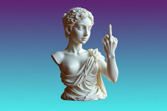 Estatua Decorativa Resina Actitud - Figura Artística Rebelde para Setup Gaming