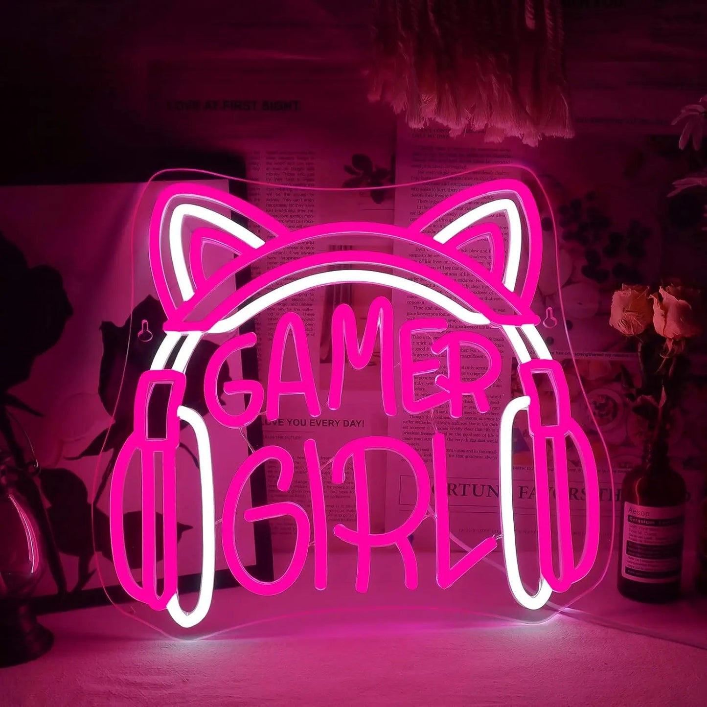 Neón LED Gamer Girl Gaming · Iluminación Setup Gaming