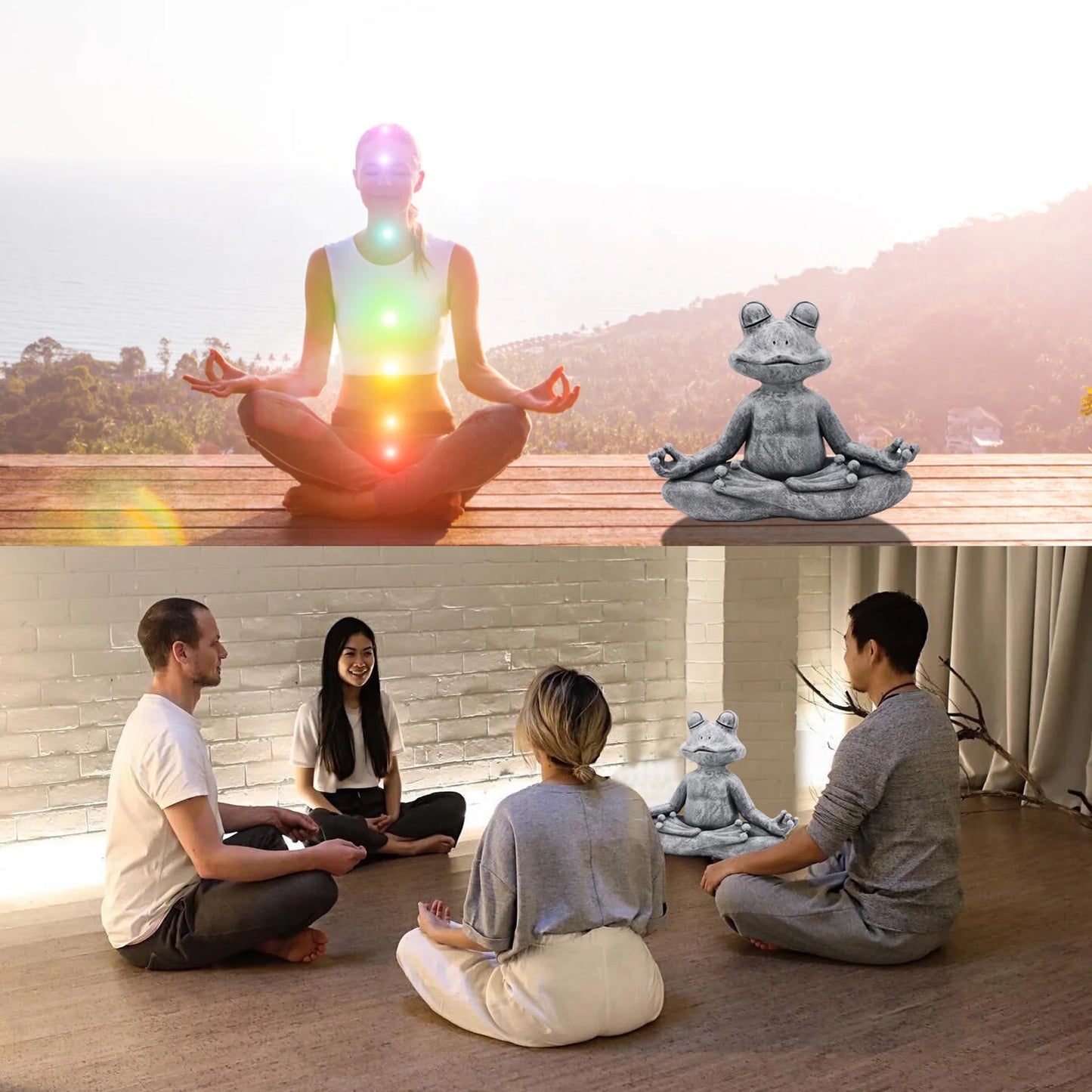 Figura Frog Zen Yoga Frog · Decoración Setup Gamer y Escritorio