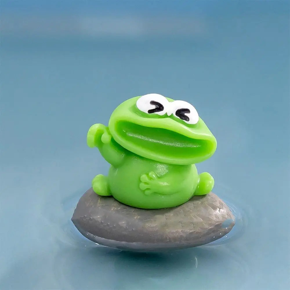 Figura Decorativa Ranas Cantoras de Resina - Ornamento Kawaii para Escritorio