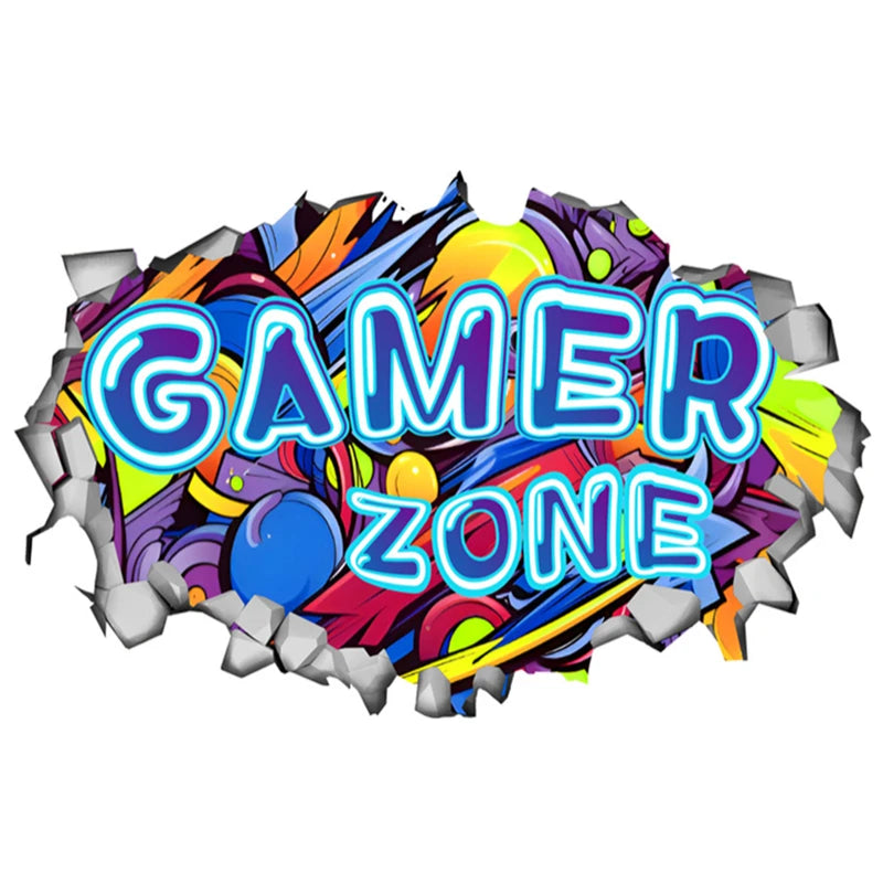 Poster Gaming Wall Hole Art · Decoración Setup Gamer y Escritorio