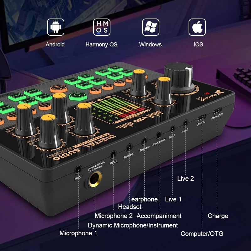 Mezclador de audio gaming V90