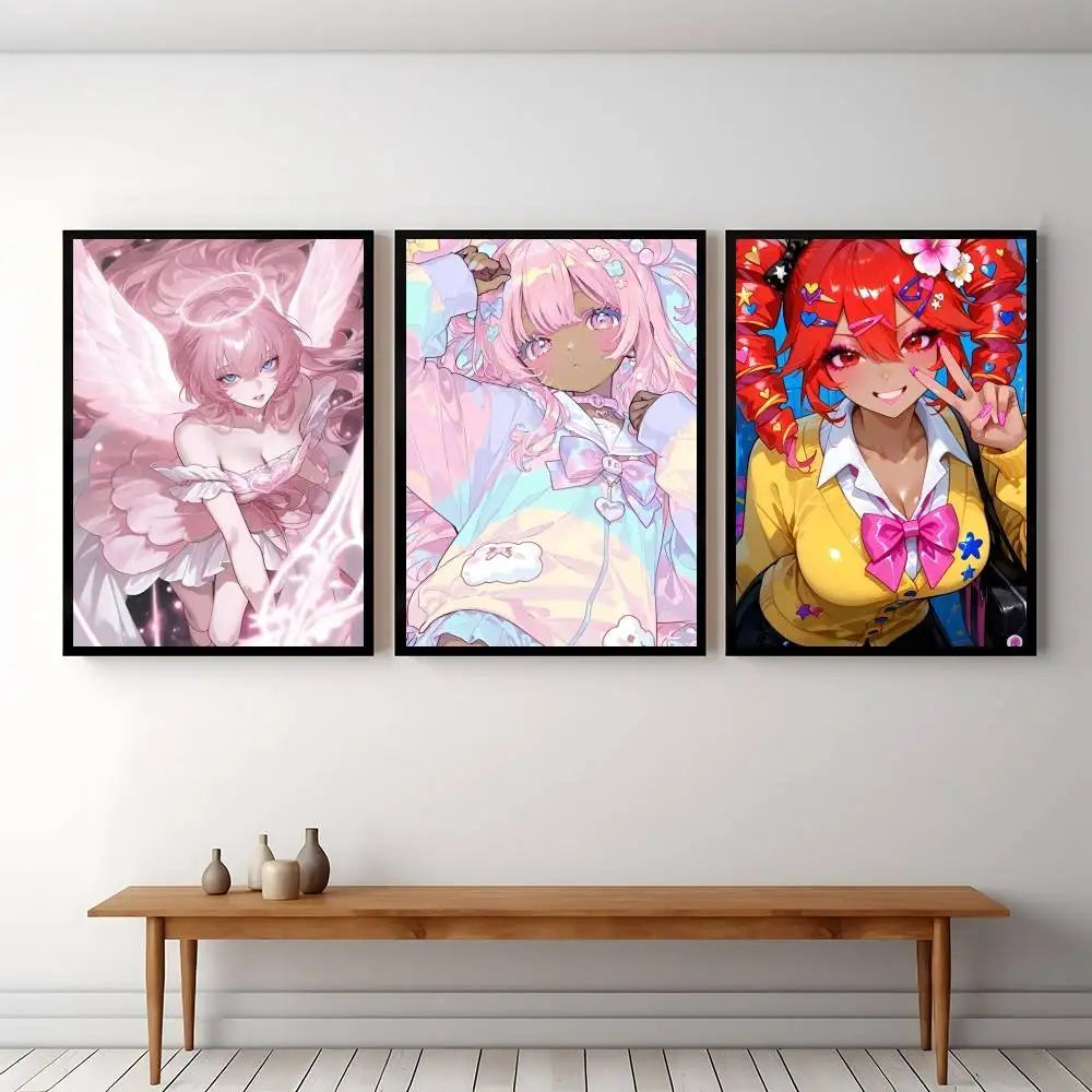 Poster Girl Posters Paintings Study · Decoración Setup Gamer y Escritorio