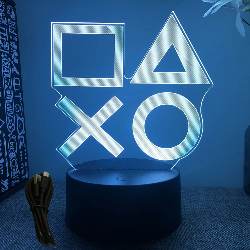 Neón LED GAMER 3D Night · Iluminación Setup Gaming 20cm