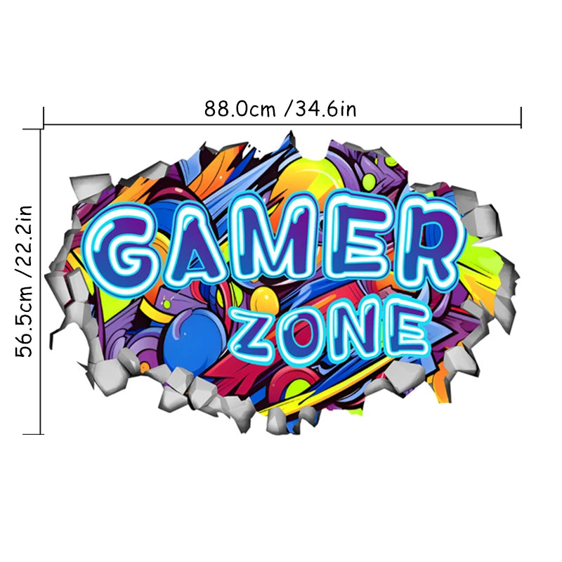 Poster Gaming Wall Hole Art · Decoración Setup Gamer y Escritorio