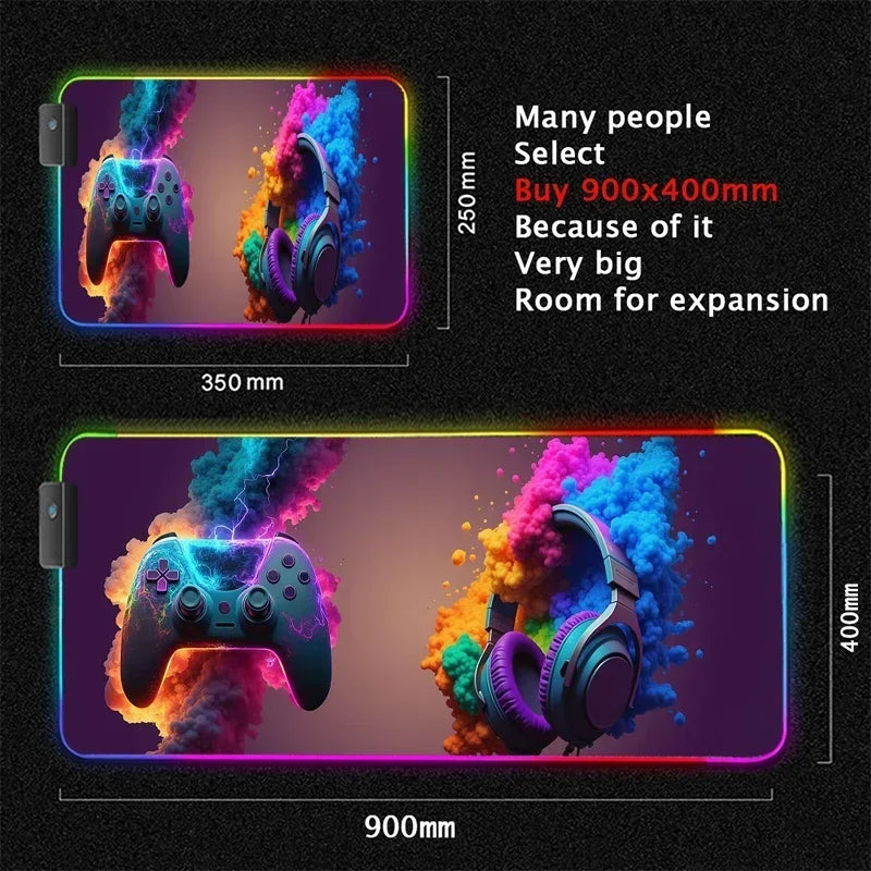 Alfombrilla Gaming RGB LED - Mouse Pad XXL Antideslizante