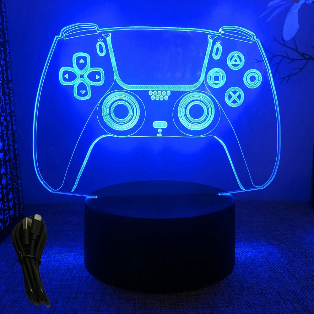 Neón LED GAMER 3D Night · Iluminación Setup Gaming 20cm