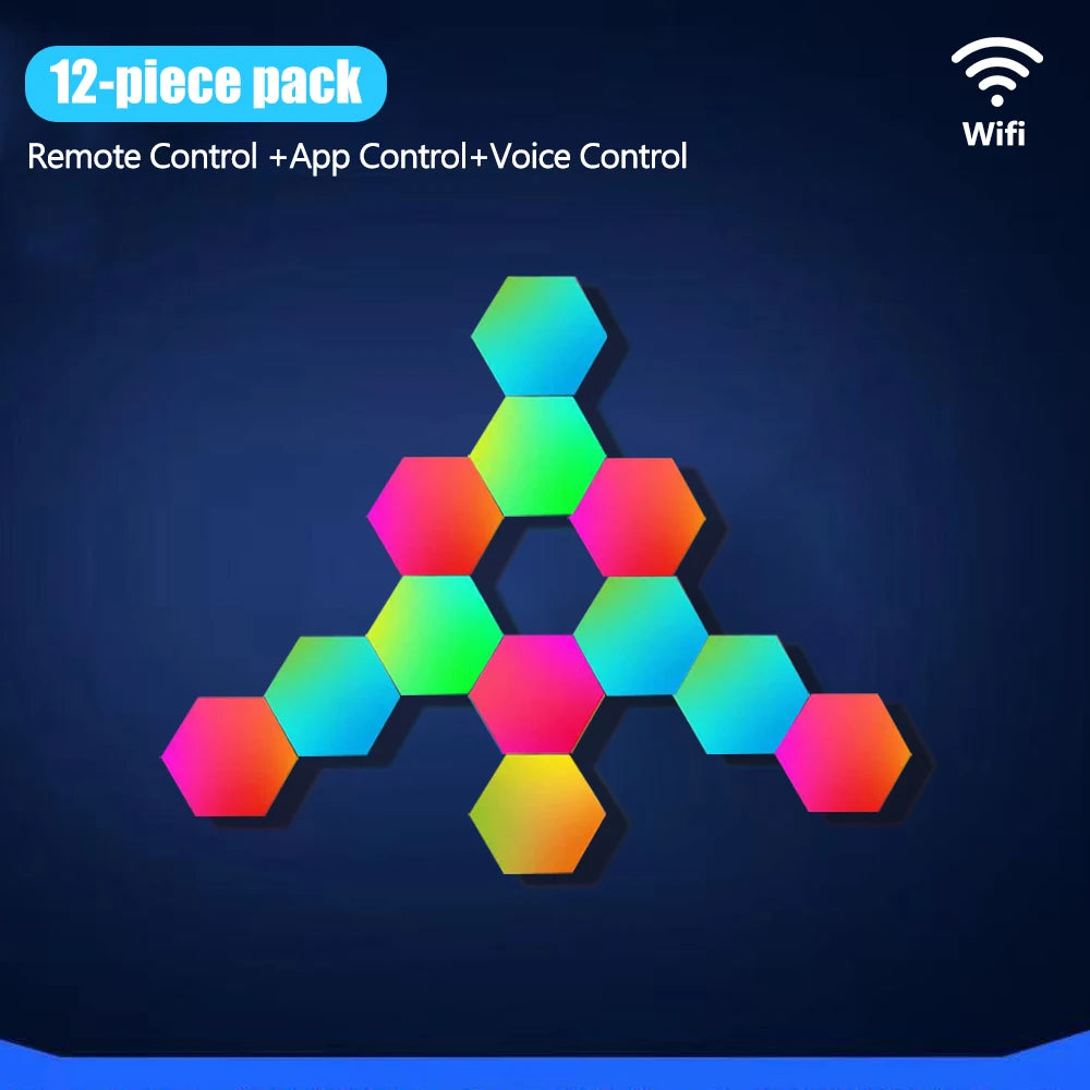 Iluminación LED Hexagon Night Gaming · Iluminación Setup Gaming