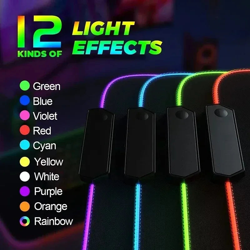 Alfombrilla Gaming RGB LED - Mouse Pad XXL Antideslizante