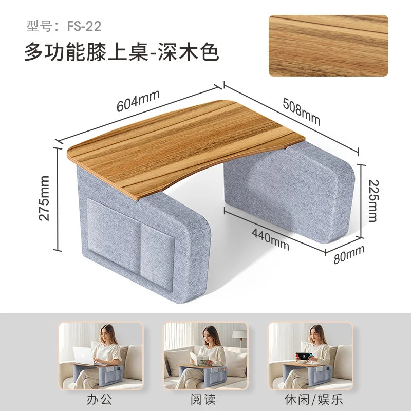 Mesa Multifuncional en U para Portátil con Reposabrazos