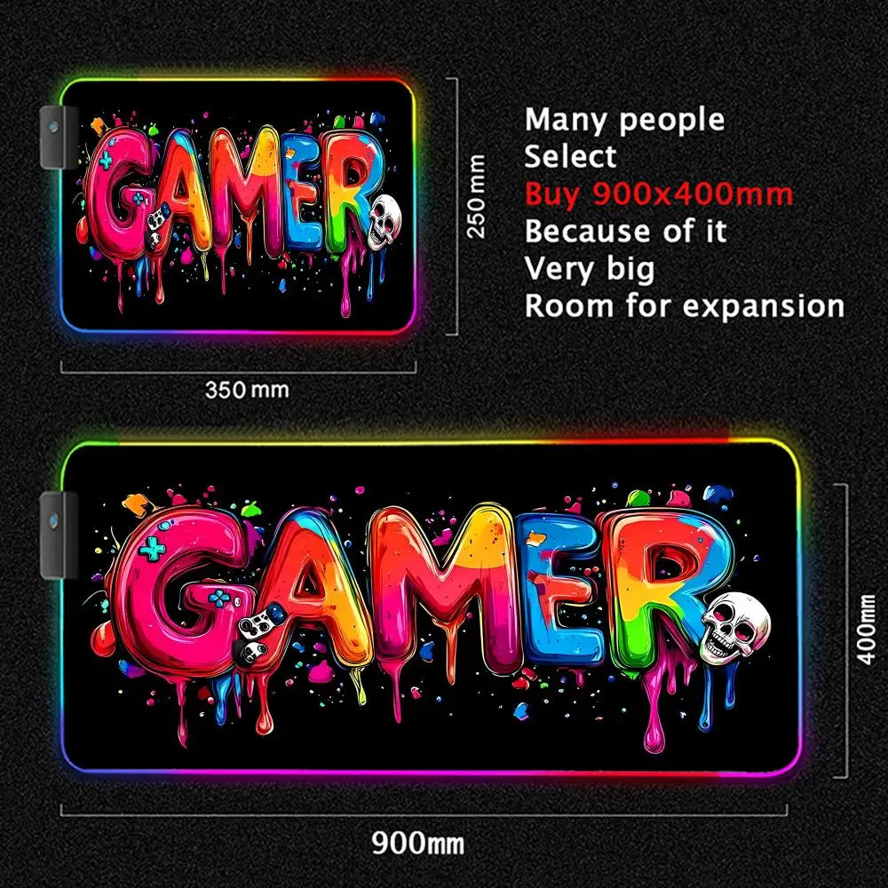 Alfombrilla Gaming RGB XXL - Diseño Gamepad con Retroiluminación LED