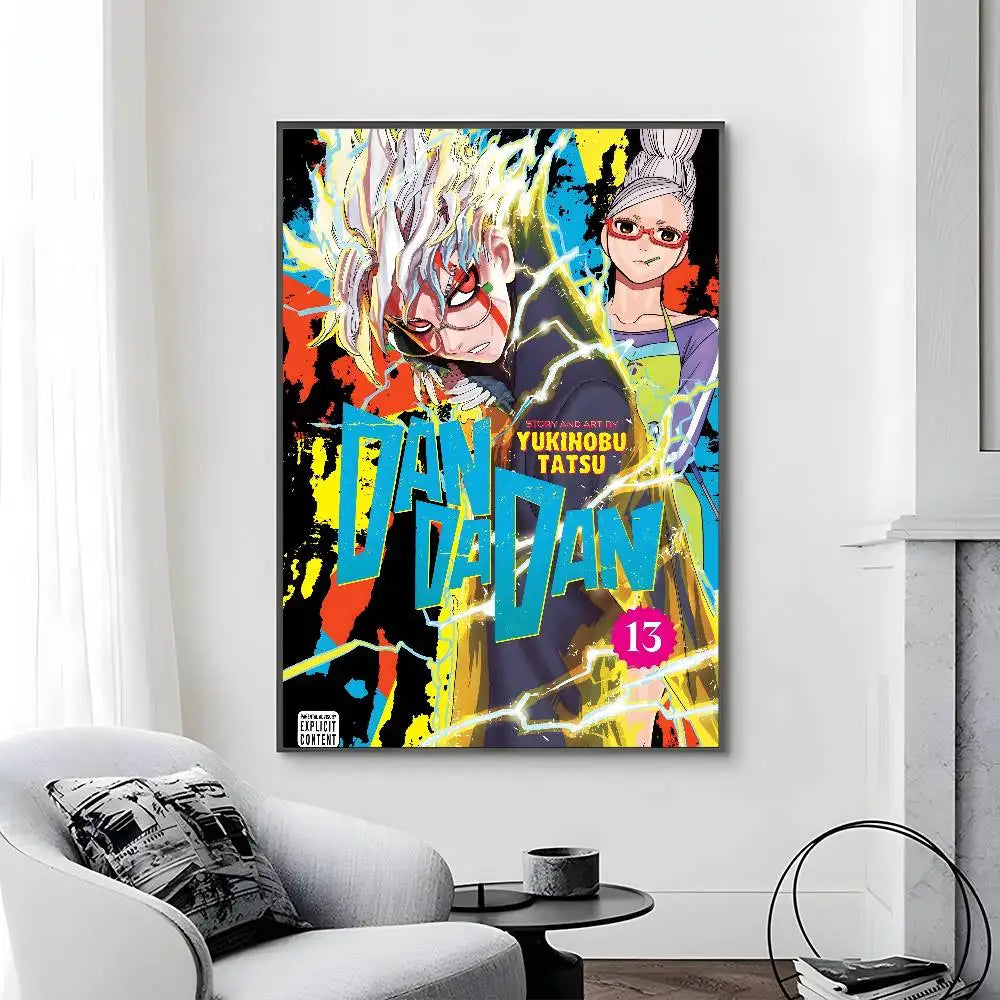 Poster Dandandan painting with prints · Decoración Setup Gamer y Escritorio