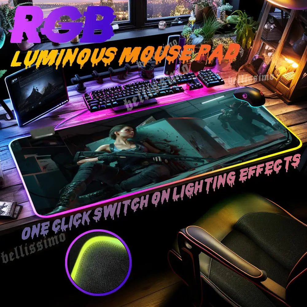 Alfombrilla Gaming RGB Resident Evil - Extended Mouse Pad Impermeable 70x40cm