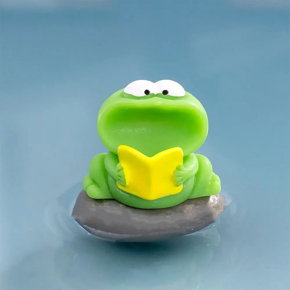Figura Decorativa Ranas Cantoras de Resina - Ornamento Kawaii para Escritorio