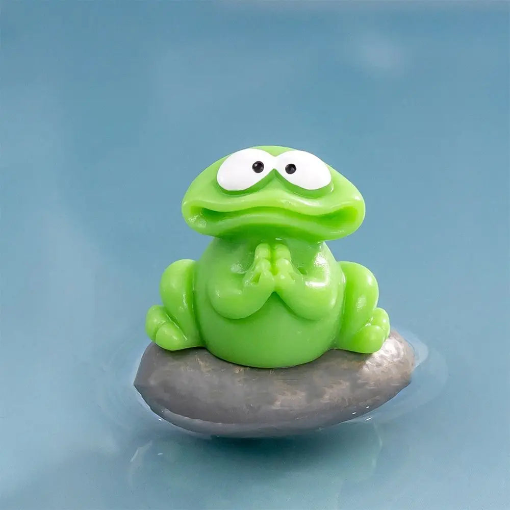 Figura Decorativa Ranas Cantoras de Resina - Ornamento Kawaii para Escritorio