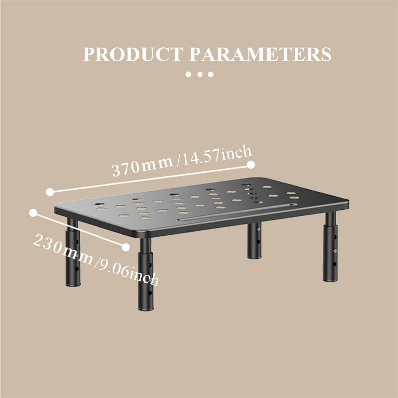 Soporte Elevador Ajustable para Monitor - Reduce la Tensión en el Cuello con Almacenamiento