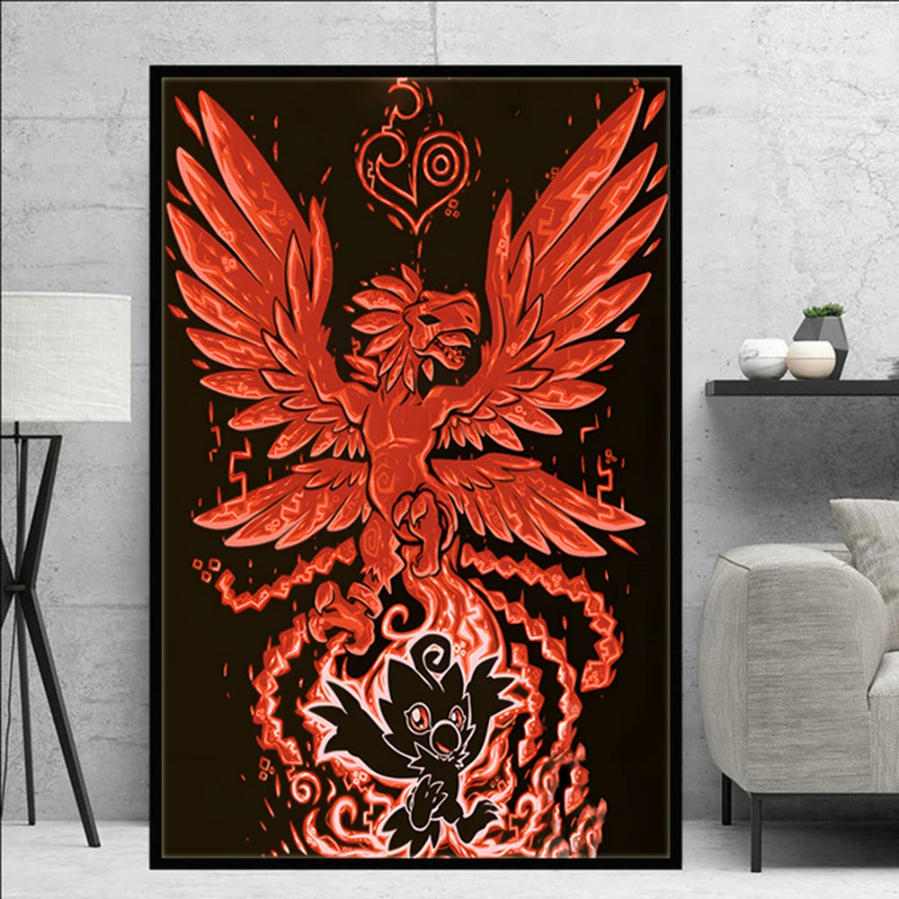 Poster Digimon Character Wall Hanging · Decoración Setup Gamer y Escritorio