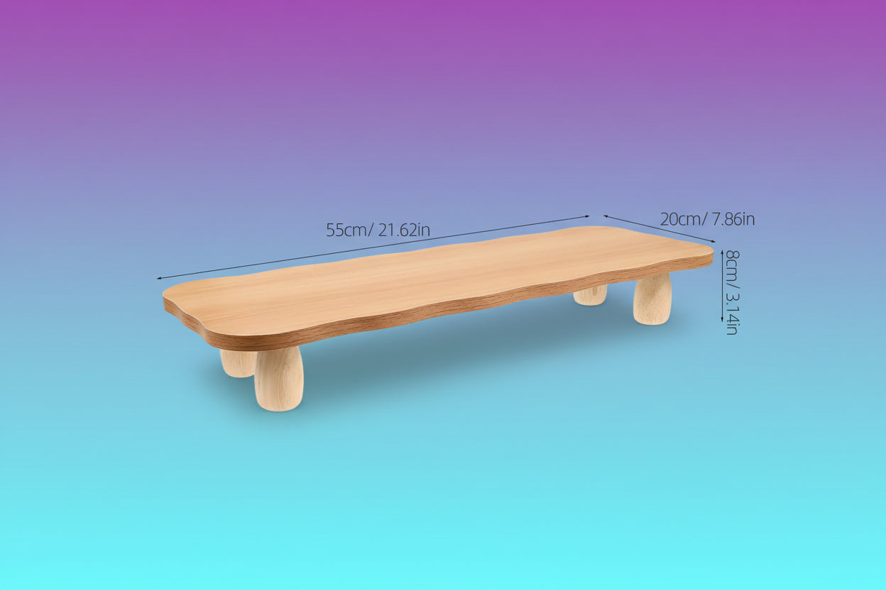 Soporte Elevador de Madera para Monitor - Organizador de Escritorio con Estantería