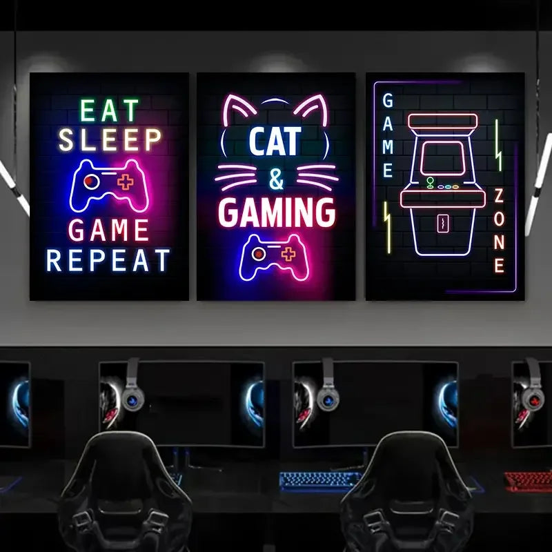 Neón LED Gaming Decoration Posters · Iluminación Setup Gaming